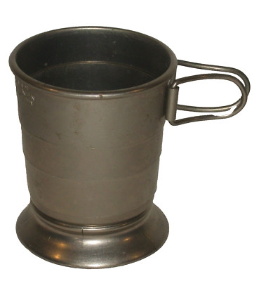 VtG 40s Metal Collapsible Traveling Cup Advertising D.E.TATMAN SERVICE STATION