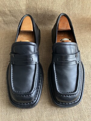 Salvatore Ferragamo Mens black dress loafers size 7.5EE Ferragamo Gancini Ornament Leather Loafers, Size 7.5 EE  main image 4