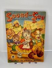 Vintage 1950s Sound and Say Phonics Coloring Book Merrill Co. Educational