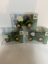 Set Of 3 JOHN DEERE TRACTOR ORNAMENT EUROPEAN MOUTH BLOWN GLASS CHRISTMAS