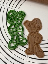 Cortador y molde de galletas Super Mario Bros Luigi producido por arte de cocina en 3D