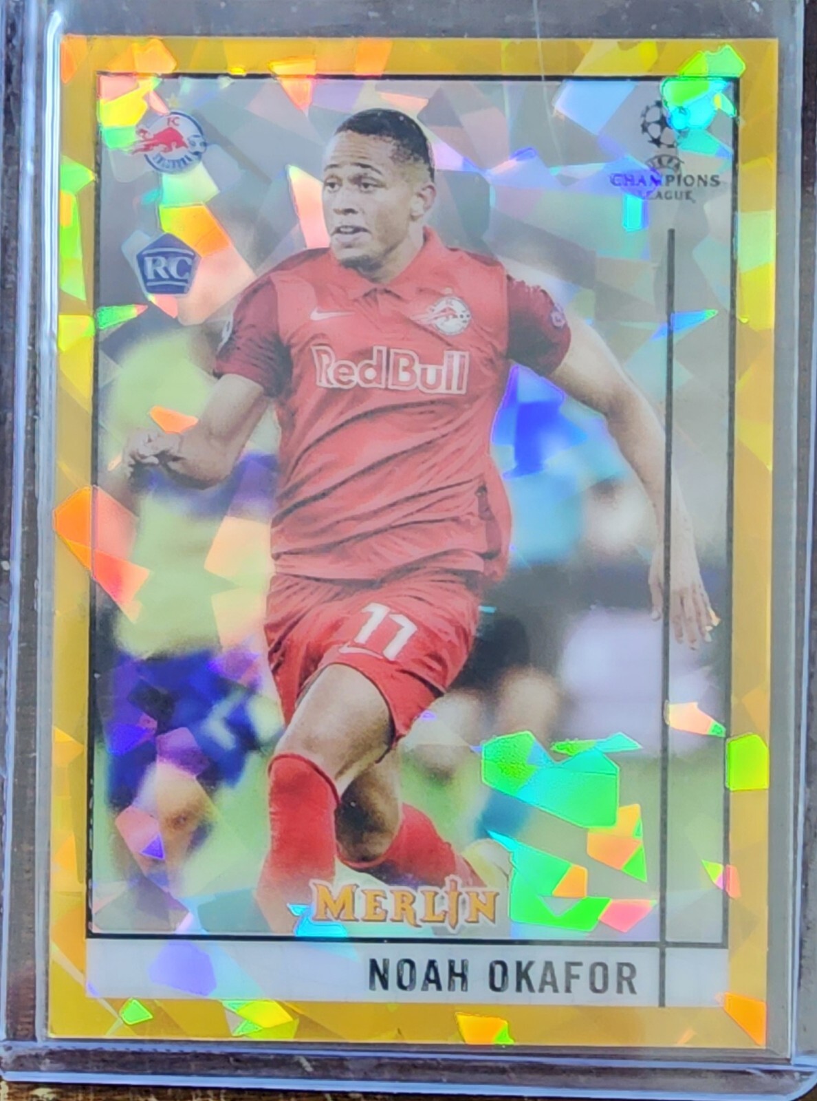 2020-21 Topps Merlin Chrome UEFA Noah Okafor RC Gold Atomic 34/50 NM+