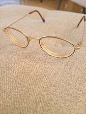 CHARMANT Pure Titanium Gold Small Unisex Eyeglass Frames Vintage Japan CH8011