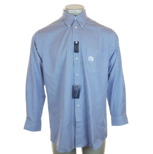 Nuovo Uomo Club Room Pinpoint Oxford Camicia Grande 40.6cm con Bottoni Maniche - Foto 1 di 4