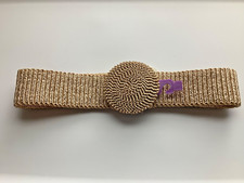 Charmant Belt Beverly Hills 2  Beige/cream stretch Band  round buckle VTG NEW