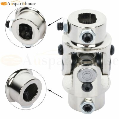 13/16-36 Spline X 3/4'' DD Universal Steering U Joint Shaft Length 10.5cm Chrome