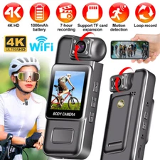 4K WiFi Camera 1080P DVR Video Audio Recorded IR Night Camcorder Police Body Cam