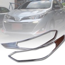 Front Headlight Lamp Protector Cover Trim Chrome Fits For Toyota Yaris 2017-2020