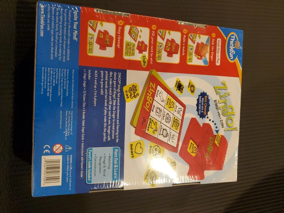 ThinkFun Zingo! Bingo with a Zing Game 2008 NEW/SEALED FREE SHIPPING Ages 4-8 - Image 3 of 4
