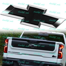 For 2022+ Chevrolet Refreshed Silverado 1500 Bowtie Tailgate Black Emblem X1