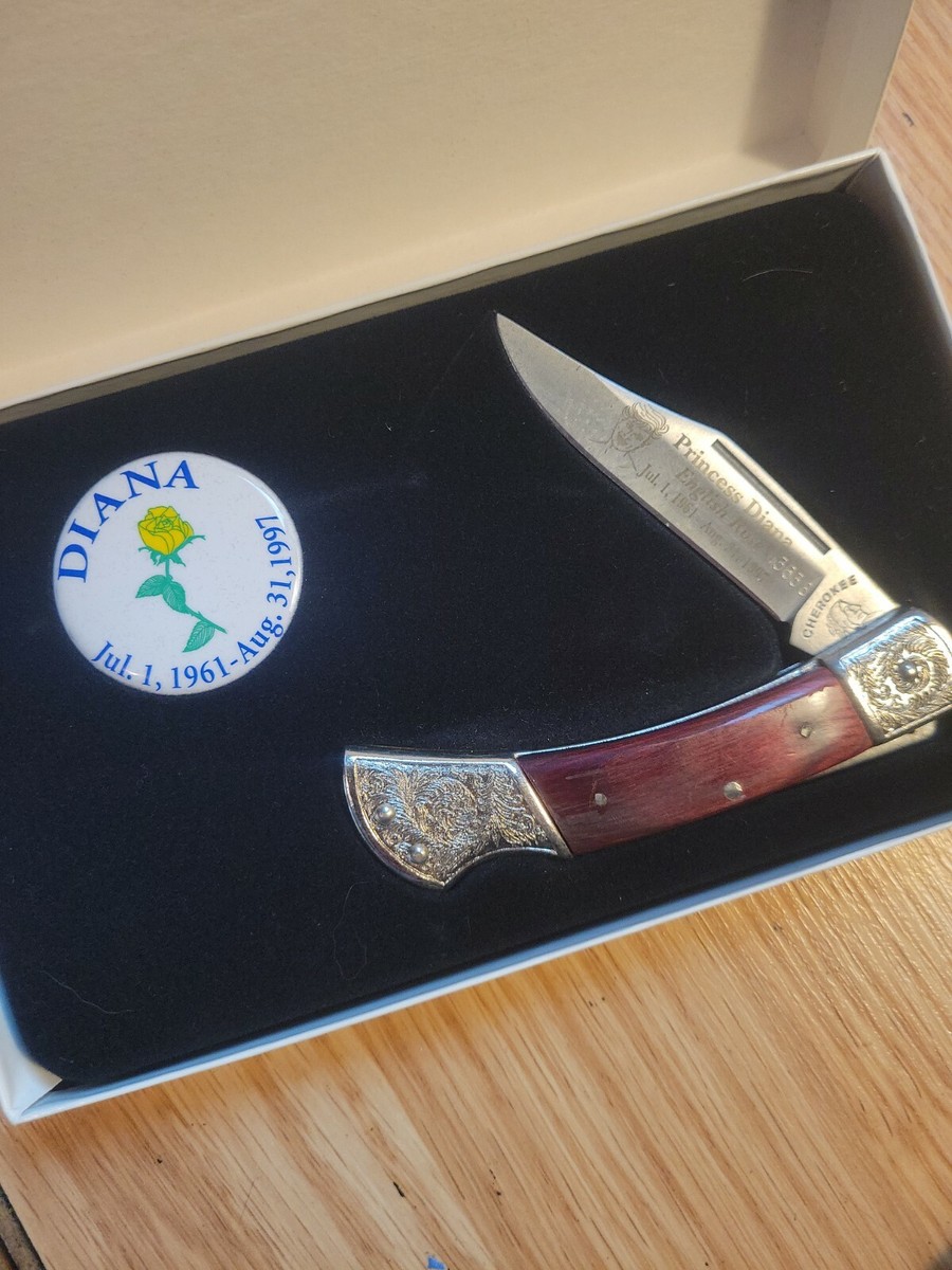 Princess Diana English Rose Commemorative Knife In Box with Button