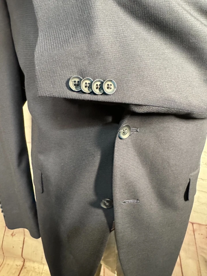 Chaqueta Blazer Abrigo Deportivo KENNETH COLE Para Hombres Azul Marino CALCE CEÑIDO FLEX-FIT Foto 4 de 4