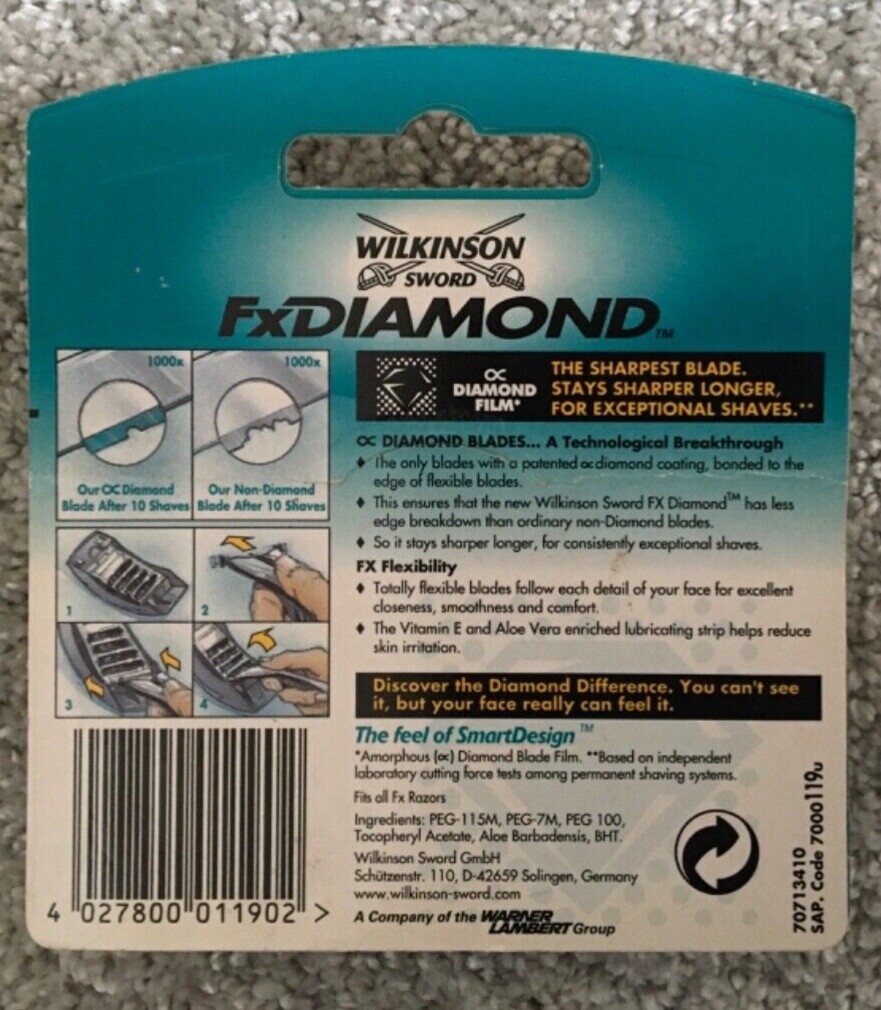 Wilkinson Sword Fx Diamond Razor Blades X8 BRAND NEW eBay