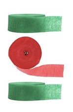      SET of 3 PARTY STREAMERS, CHRISTMAS COLOR, 175 Feet Each, PAPER CREPE