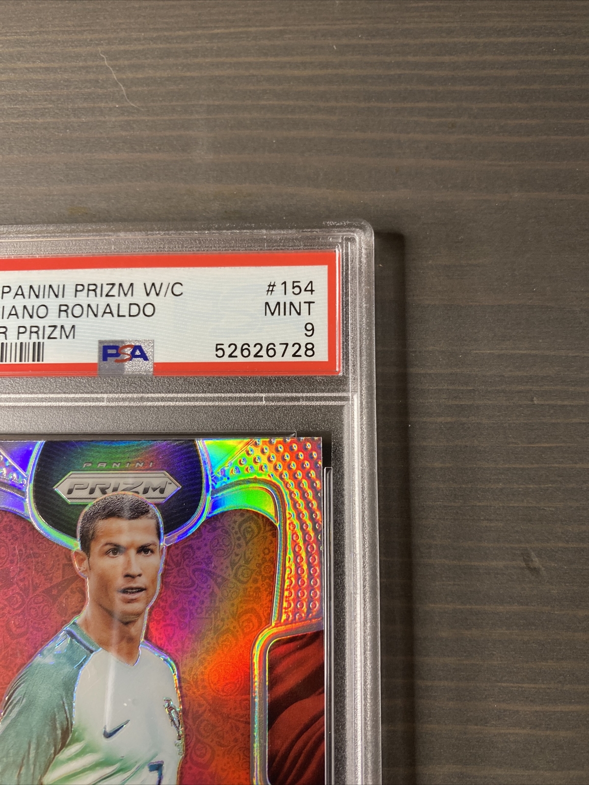 2018 Panini Prizm World Cup Cristiano Ronaldo Silver Prizm PSA 9 #154 Low Pop! view 3