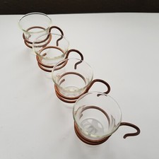 Bauhaus Schott Jena Glass espresso coffee copper handle vintage German 1960s