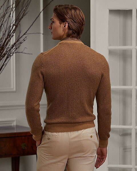 Ralph Lauren Purple Label Mens Brown Herringbone 100% Cashmere Sweater, NWT  | eBay
