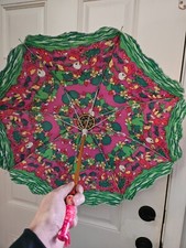 Vintage Children's Umbrella - Wood Handle-Mushroom - Duck- Bird