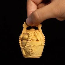 6cm Wood Carved Ornaments Keychain Pendant Handle Decorative Collections