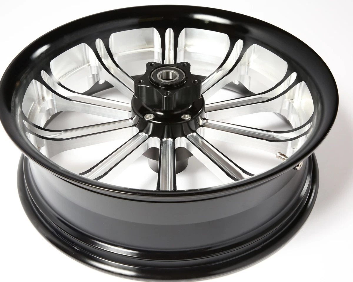 Black Fat Front 18X5.5 Billet USA Wheel Harley 2013 below Street Glide
