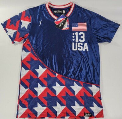 Vintage New! POST GAME MEN'S USA America Football/Hockey #13 JERSEY SZ L Rare!