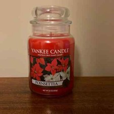 YANKEE CANDLE POINSETTIA LARGE JAR SINGLE WICK 22 Oz NEW
