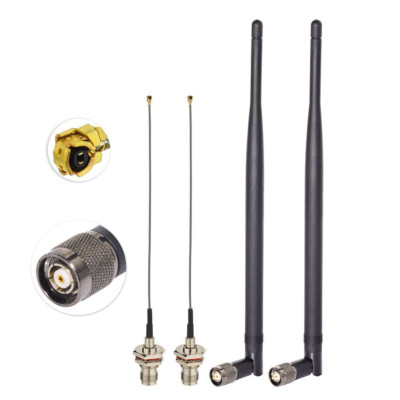 2 Stücke WiFi 2,4GHz RP-TNC Omni Antenne, 15cm IPX IPEX U.FL zu RP-TNC Kabel
