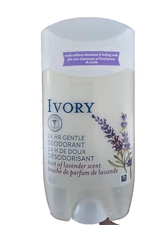 6 PACK Ivory Gentle Deodorant Stick, Hint of Lavender, 2.4oz
