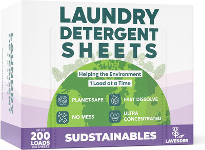 Laundry Detergent Sheets (200 Loads) - Eco Friendly Laundry Soap Detergent Strip