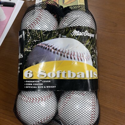 Lot 6 MacGregor #92446 Parahyde Cover Solid State Core Red Hawk Softball NEW!!