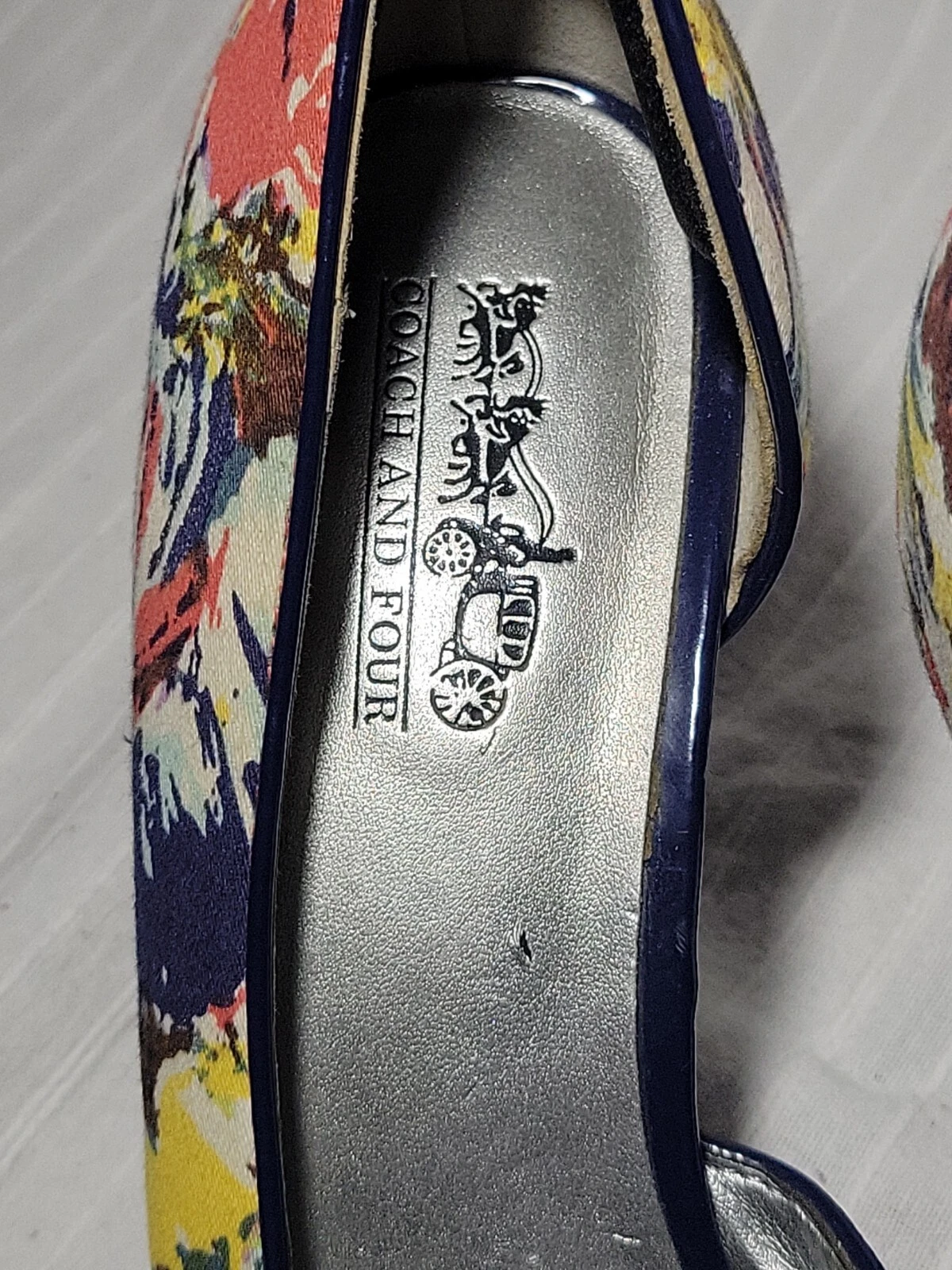 Scarpe Coach and Four D’Orsay donna tacco multicolore punta aperta taglia 6