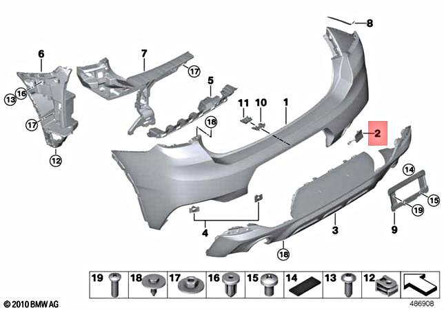 Genuine BMW F39 X2 16d 18d 18dX 18i Cover Towing Eye Rear Primed 