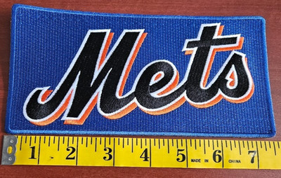 New York Mets 7 1/2'' High Quality Iron On Embroidered Patch FREE Shipping RC1