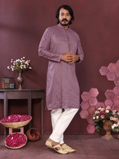Indian Pure Cotton Kurta Pajama For Men  s Wedding Wear Fancy rayon Readymade