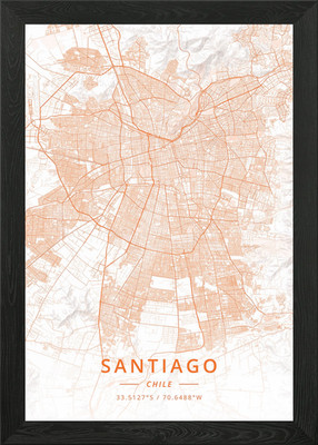 Santiago Chile Gerahmtes Wandbild Poster Leinwanddruck Bild