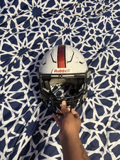 Riddell Football Helmet White with Red Stripe...