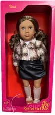 Our Generation Ana 18 Inch Doll With Faux Shearling Jacket Leather Skirt