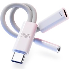 VUM 32-bit/384kHz Hi-Fi DAC PD 60W Charger USB-C to 3.5mm Headphone White