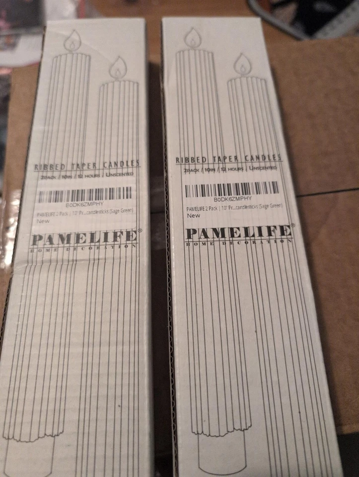 2 pacotes de velas cônicas com nervuras Pamelife pacote com 2 sem perfume - Imagem 2 de 2