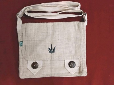 Kleine Hanf Handtasche Umhängetasche Natur Öko Jute Gras Beutel Weed Hemp Bag