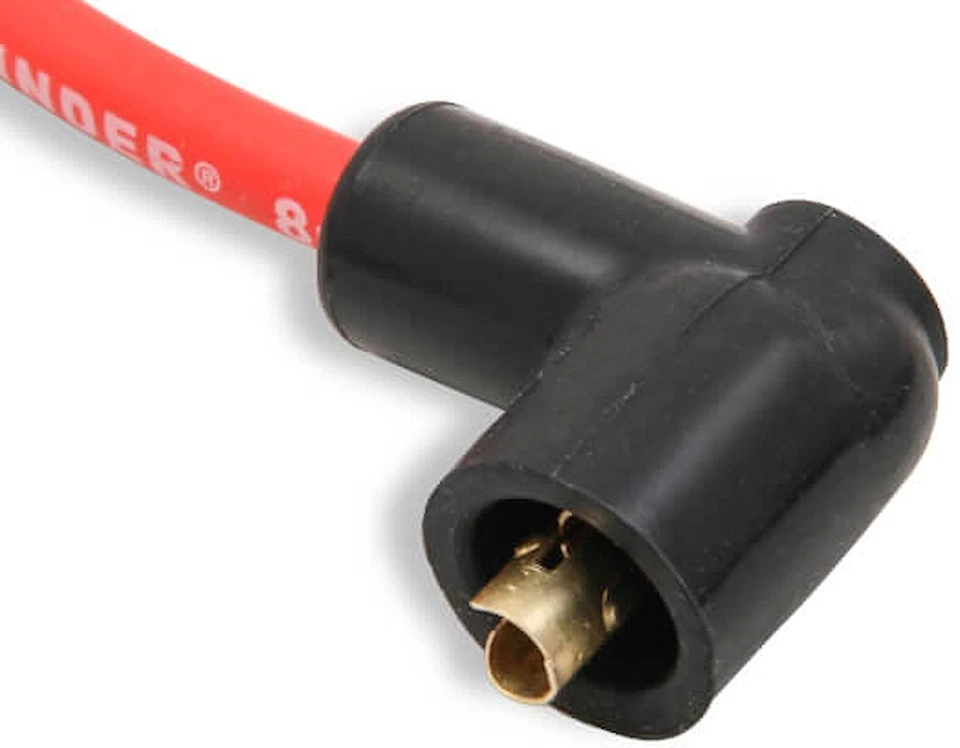 Juego de cables de bujía Mallory 600 8 mm rojo profesional bloque pequeño Chevy 350 90 HEI Di Foto 2 de 4