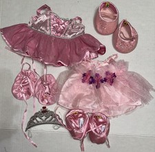Build A Bear BABW Ballet Dancer Clothing Lot Dresses Slippers Pink Tutu