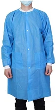 Kimtech 10047 Kimtech A8 Lab Coat, Sms, Snaps Closure, Blue, Large, 25 Pk