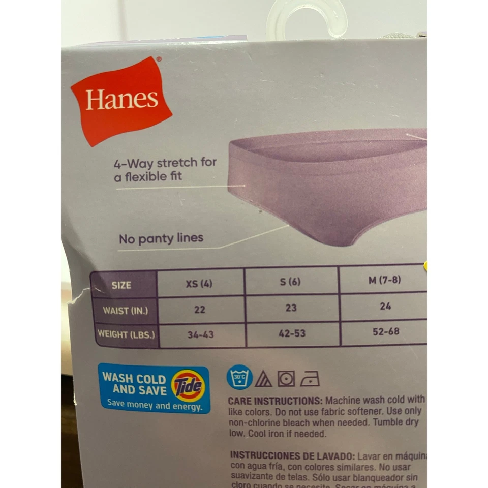 Ropa interior Hanes niñas sin costuras cómoda hipster sin etiquetas talla pequeña Foto 4 de 4