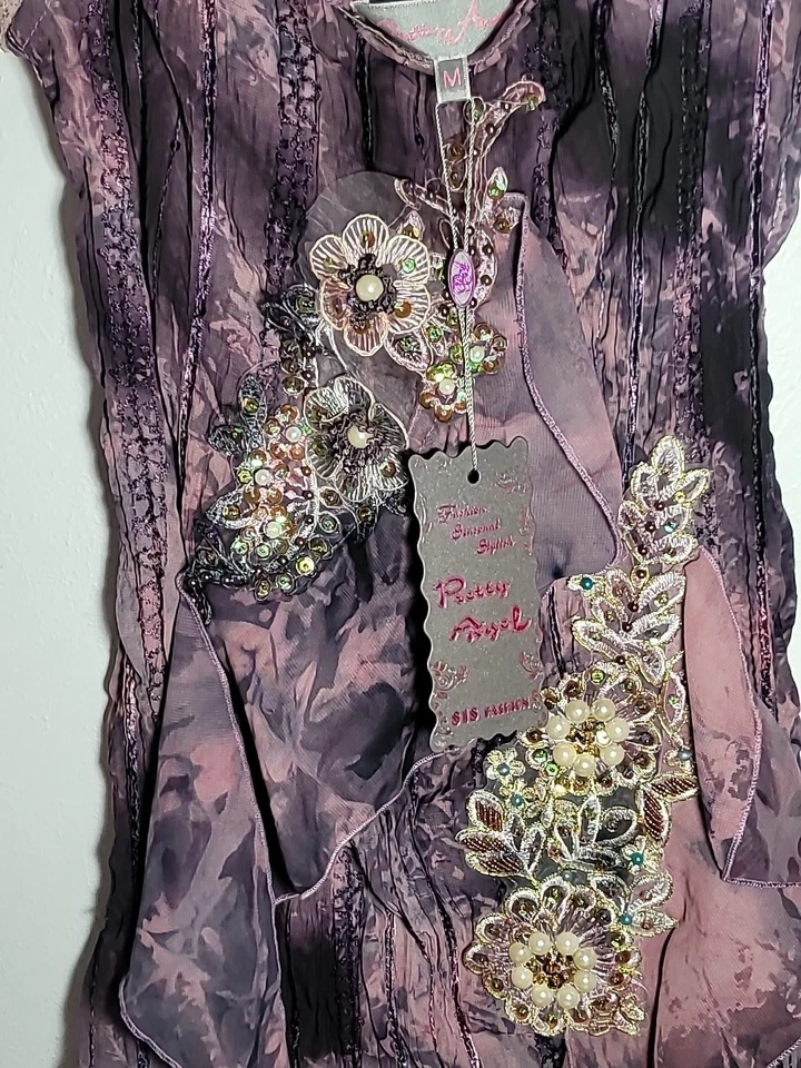 Pretty Angel Women’s Camisole Large Taupe Vintage Victorian Lace Ribbon New - Image 2 of 4