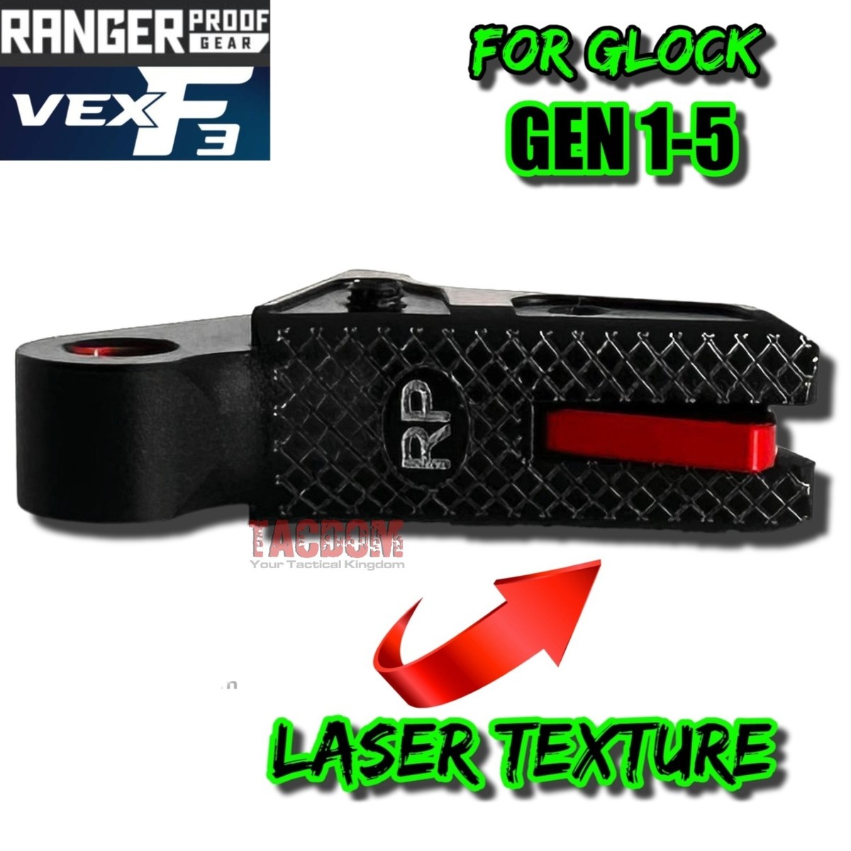 RANGER PROOF W/Johnny GLOCK VEX F3 ADJUSTABLE BLACK RED TRIGGER