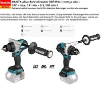 ⭐Makita Akku-Bohrschrauber Ddf492Z (Solo-Version) 18V Max. 141Nm • 0-2.100Min⭐