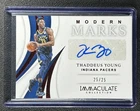 THADDEUS YOUNG 2018-19 PANINI IMMACULATE COLL MODERN MARKS RED AUTO 25/25