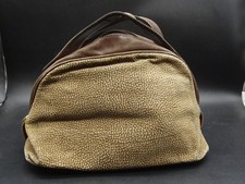 Borsa a mano vintage Borbonese Redwall marrone scamosciata bordo in pelle manico superiore B844