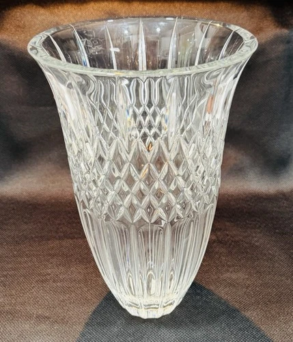 MARQUIS By WATERFORD 12” Tall “SHELTON”  Clear Cut Crystal Flower Vase GERMANY